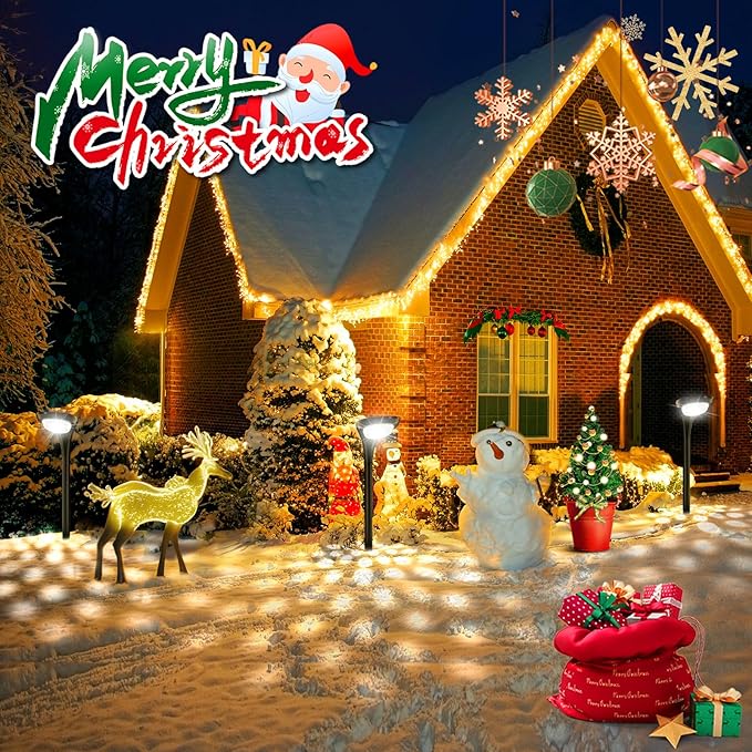 JSOT Solar Garden Lights - 6 Pack Solar Pathway Lights Path Light Landscape Lighting for Outside Yard Backyard Driveway Walkway