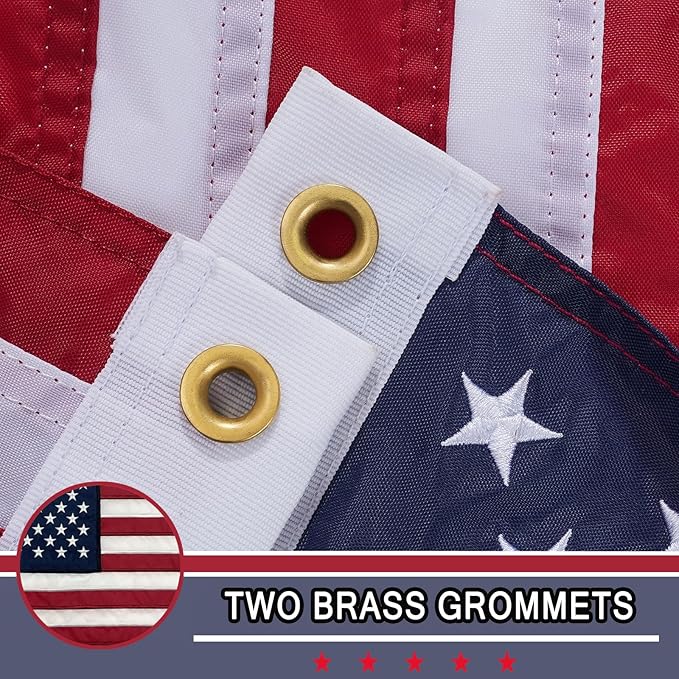 AZCOVER American Flag 12x18 Inch Boat Flag for Outside, 210D Small American Flags Double Sided with Embroidered Stars Sewn Stipes and Brass Grommets for Marine Yacht UTV