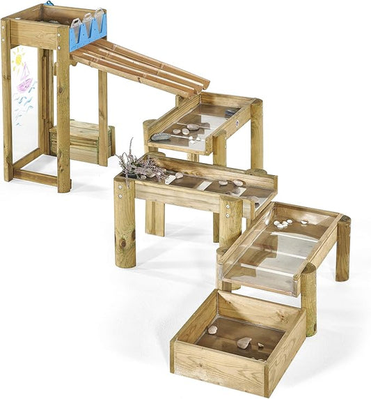 Plum Discovery Wooden Water Run Table for Kids, Toddler Toys, Sensory Activity Table, Outdoor Playset, Painting Easel, Storage Box, Easy to Clean, Durable, Weatherproof, Gift for Ages 3+ Yrs
