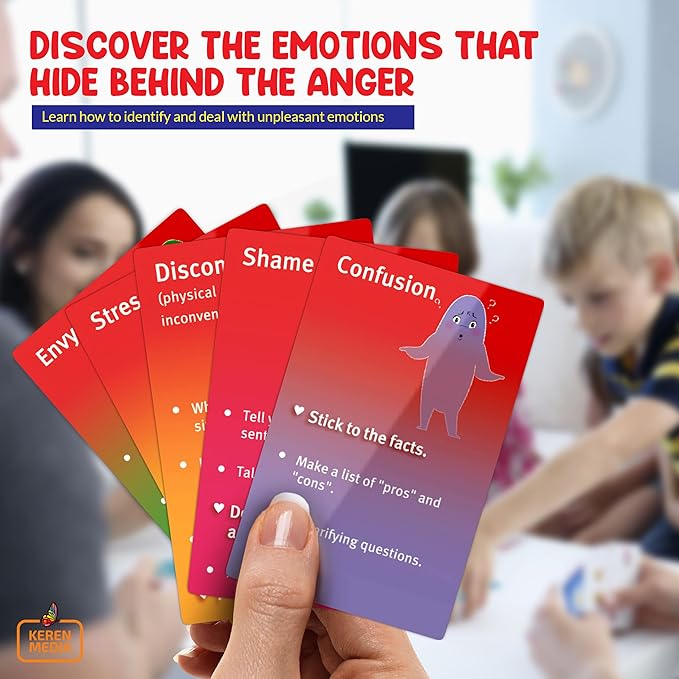 Behind The Anger Card Game | Therapy Games for Teens & Kids | Anger Management Tool for Families & Counselors | CBT Activity for Emotional Regulation | ADHD Tools for Kids
