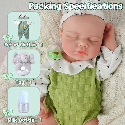 Girl 12.2 Inch, Full Silicone Baby Doll, Realistic Baby Dolls, Realistic Veins & Sleeping Pose, Not Vinyl, Reborn Baby Dolls Silicone Full Body, Gift Set