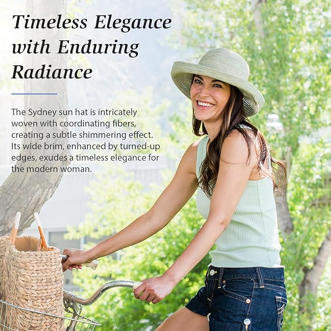 Wallaroo Hat Company Women’s Sydney Sun Hat - UPF 30+ Sun Protection, Packable, Adjustable, Medium - Beach, Travel, Wide Brim