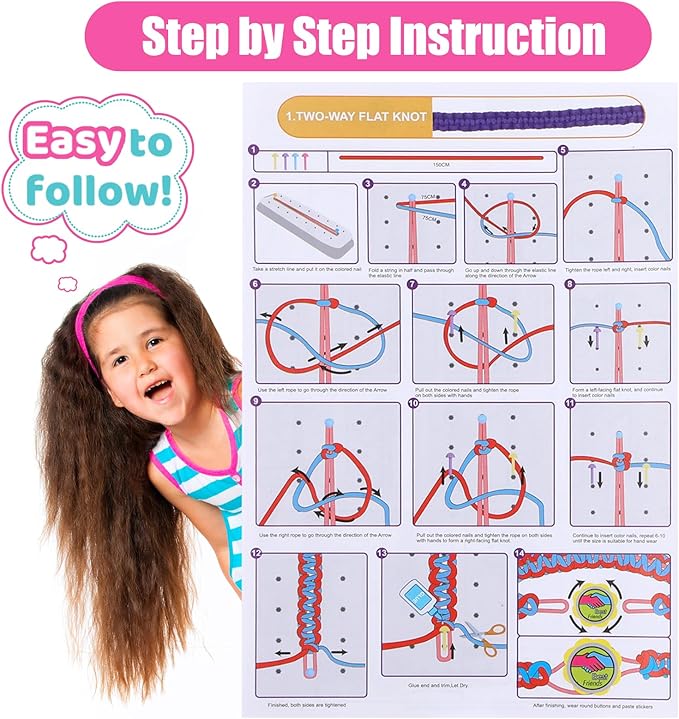 GILI Friendship Bracelet Making Kit for Girls Age 8-12 – DIY Arts and Crafts Toys – Best Christmas Birthday Gifts Ideas for Girls 7 8 9 10 11 Years Old