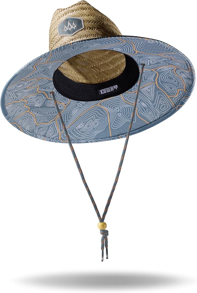 Straw Hat for Men & Women | Lifeguard Hat, Beach Hat & Sun Hat | UPF 50+ Wide Brim for Sun Protection | One Size | Hemlock