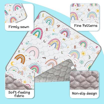 Baby Play Mat，Thick Soft 71" X 79" Playpen mat, Non-Slip and Machine Washable Baby Play Mats for Floor，Crawling Mat for Babies, Toddlers & Infants to Play and Learn (Rainbow)