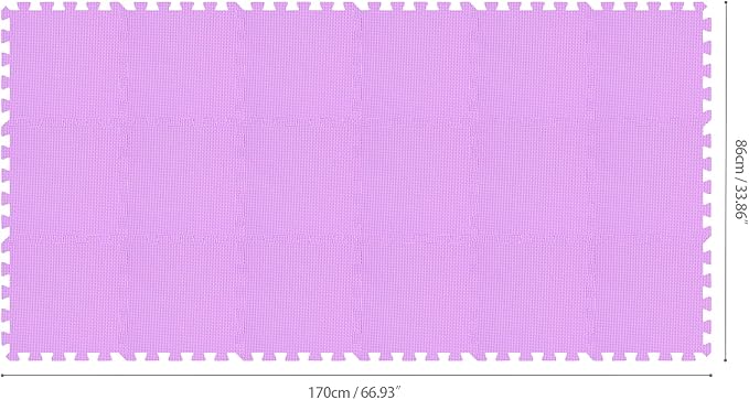 qqpp EVA Rubber 18 Tiles Interlocking Puzzle Foam Floor Mats - Baby Play Mat for Playing | Exercise Mat for Home Workout. Purple. QC-Kb18N