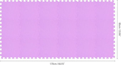 qqpp EVA Rubber 18 Tiles Interlocking Puzzle Foam Floor Mats - Baby Play Mat for Playing | Exercise Mat for Home Workout. Purple. QC-Kb18N