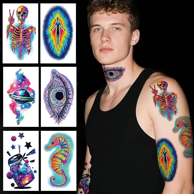 77 Sheets Space Planet Temporary Tattoo for Adult, 17 Sheets Half Arm Astronaut Rockets Tiger Fake Tattoos Men Women, 60 Sheets Bowknot Butterfly Cat Boys Girls Party Supplies Body Tattoos Stickers