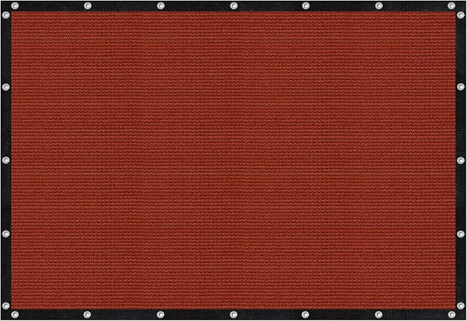 VICLLAX Shade Fabric Sun Shade Cloth with Every 2 FT Grommets for Patio Garden Pergola Cover Canopy 4x9 FT, Rust Red