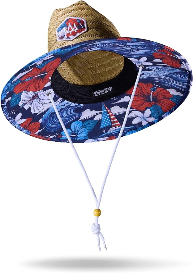 Straw Hat for Men & Women | Lifeguard Hat, Beach Hat & Sun Hat | UPF 50+ Wide Brim for Sun Protection | One Size | Hemlock