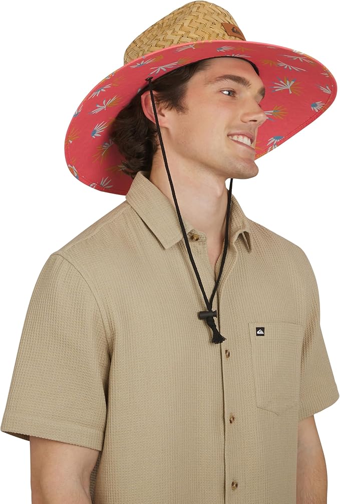 Quiksilver Men's Wide Brim Outdoor Lifeguard Straw Sun Hat