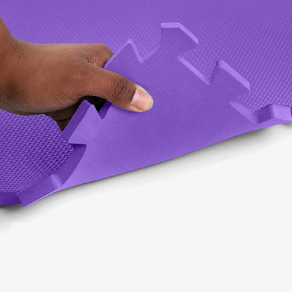 FlooringInc's 1/2" Soft Non-Toxic Baby Play Mat, Toddler Playmat, Colorful Puzzle PlayMat, Floor Mats for Kids & Babies, EVA Foam Interlocking Tiles for Nursery & Playroom | Purple, 12 Tiles, 48 Sq/Ft