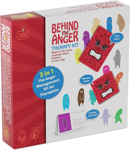 Behind the Anger Therapy Kit | Counseling Tools & Anger Management for Kids & Teens | CBT Games & Therapy Board Games for Emotional Regulation | for Therapists, Counselors & Teachers