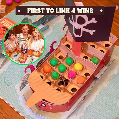 Fire in The Hole – Hilarious Pirate Game for Kids & Families | Ages 6+, 2–4 Players | Toss & Line-Up Cannonballs to Win | Easy to Learn, Quick to Play, Great Gift