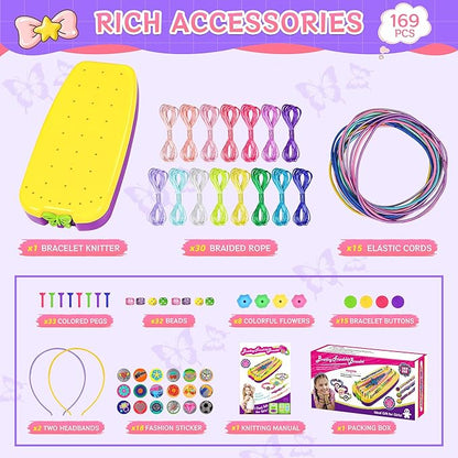 Gift for Girl 7 8 9 11 12 Year Old, Friendship Bracelet Making Kit Toys, Arts and Crafts for Kids Age 8-12, Best Birthday Present Top Popular DIY Jewelry Bracelet String Maker