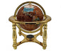 Unique Art 10-Inch Tall Table Top Amber Pearl Swirl Ocean Gemstone World Globe with Gold Tripod Stand (Amber-4 Leg-Gold)