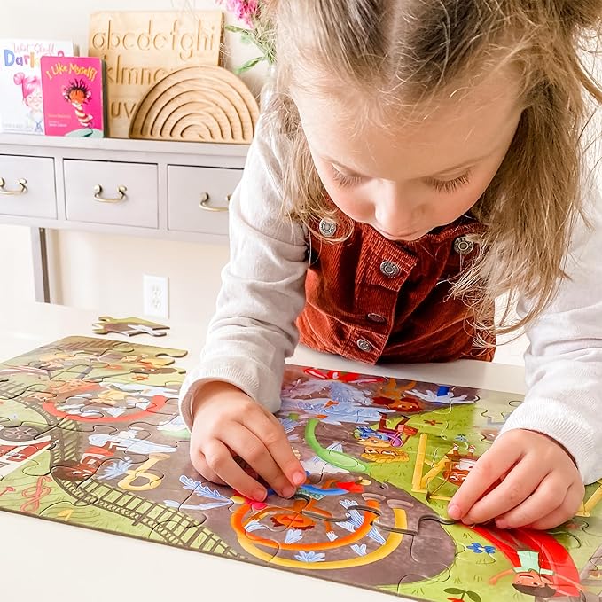 Upbounders® Splash Park 48 Piece Jumbo Puzzle for Kids Ages 4 5 6 7 8 | Beginner Floor Puzzle | Multicultural Family Children Preschoolers at Play | Large Pieces & Storage Box (FSC-Certified)