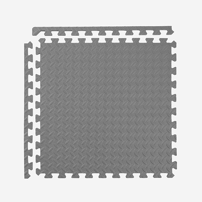 IncStores 1/2 Inch Thick Diamond Soft Foam Flooring Tiles | High-Density Interlocking Foam Tiles for Rugged Style in Your Home Gym, Playroom, and More | Grey, 36 Tiles