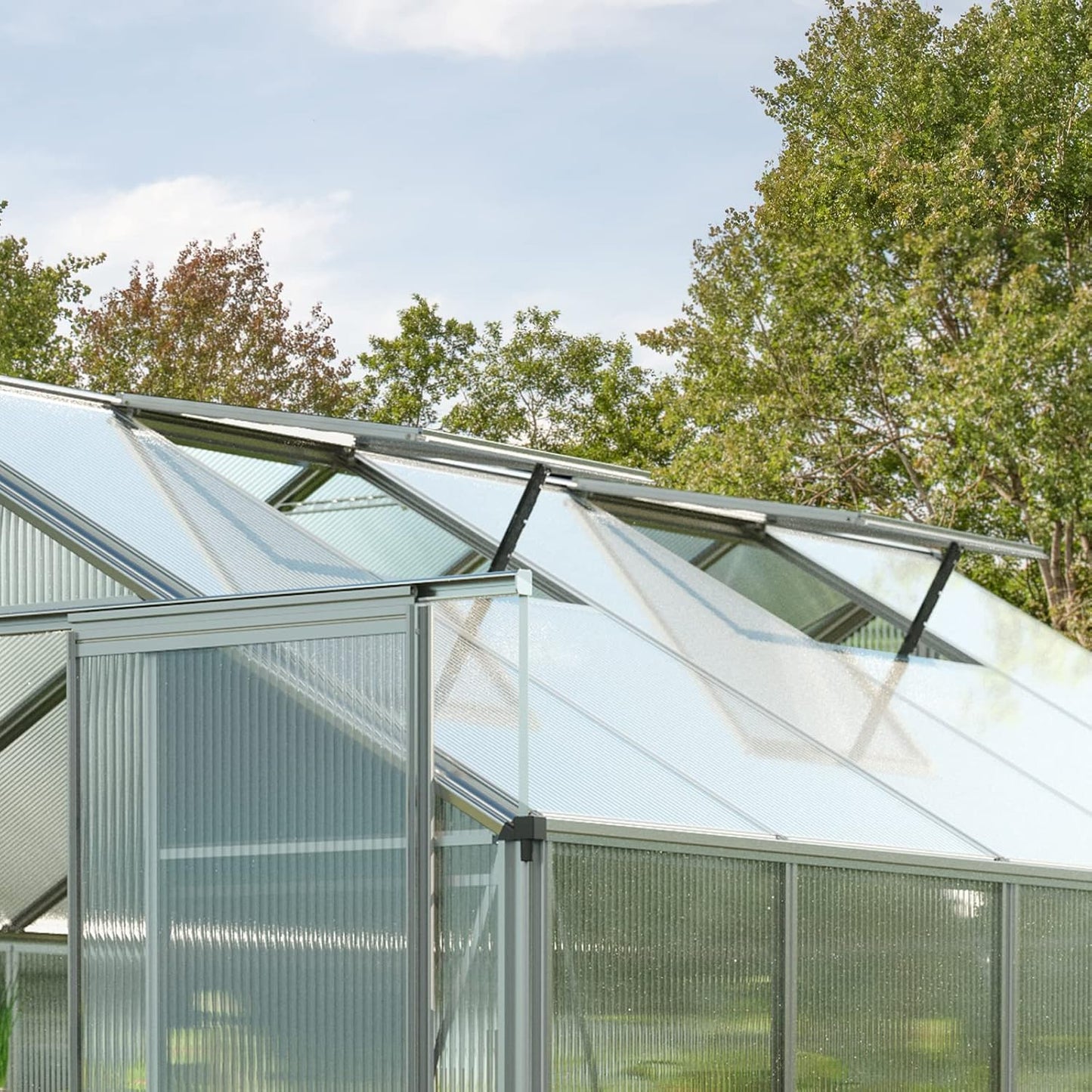 Greenhouse Topas 5 Aluminum Frame 7.4 x 10.6 ft with Approx. 6 mm Polycarbonate Panels