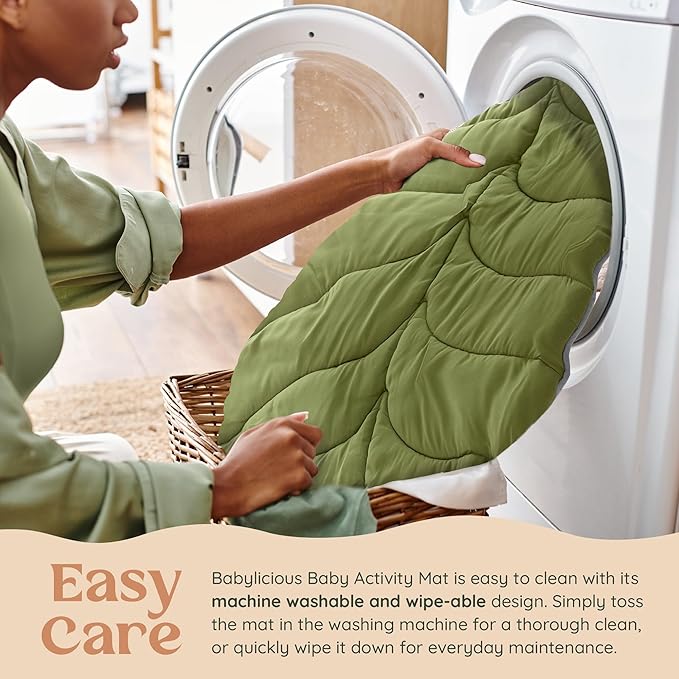 Baby Play Mat & Activity Gym - Tummy Time Mat with 6 Detachable Baby Toys | Oversized Leaf Modern Design Baby Play Gym | Perfect Baby Shower Gifts/Baby Must Haves - Developmental Activities for Baby