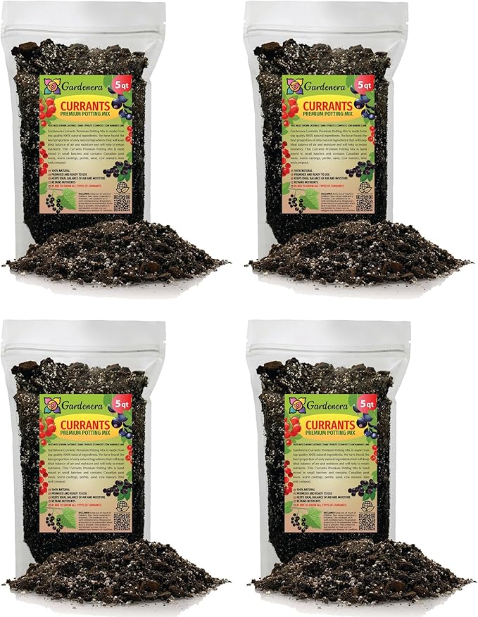 Premium Currant Plant Potting Soil Mix - Optimal Nutrient-Rich Blend for Thriving and Juicy Currants - 20 Quart