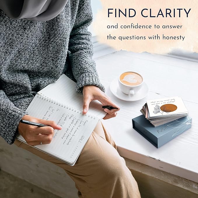 RYVE 52 Empowering Question Cards for Mindfulness, Meditation and Therapy - Self Care, Self Reflection & Positive Affirmation Cards for Women, Mindfulness, Self Love, Self Care Gifts for Women