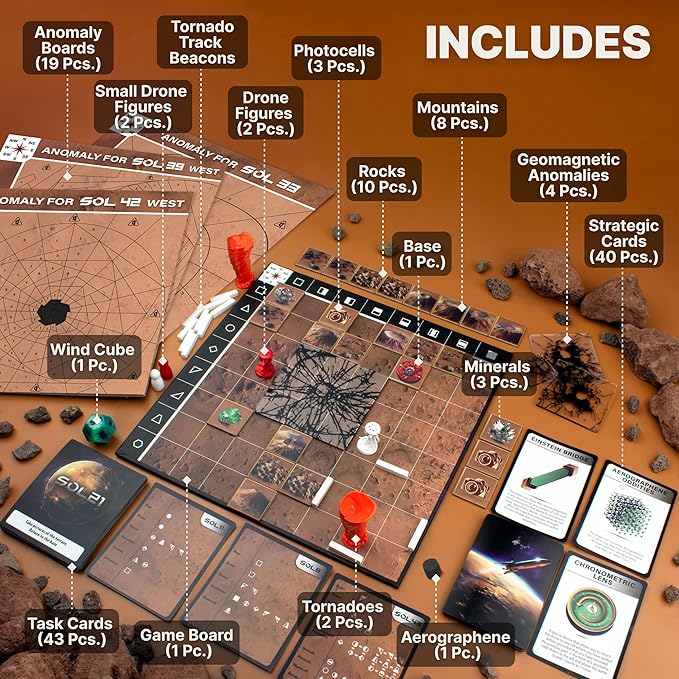 Logic Board Games for Kids and Adults – Mars Expedition SOL43 Standard Set – Montessori STEM Educational Toys Gift - Logic Game with Solo Mode for 1-2 Players for Ages 8 and up