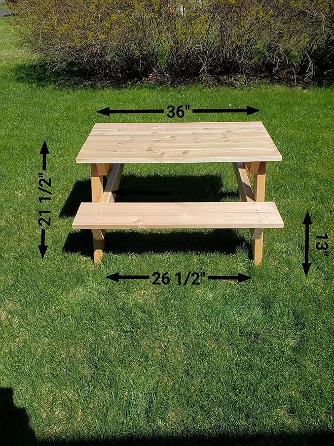 "Generic" Kids Picnic Table Made from Cedar Lumber (Black)