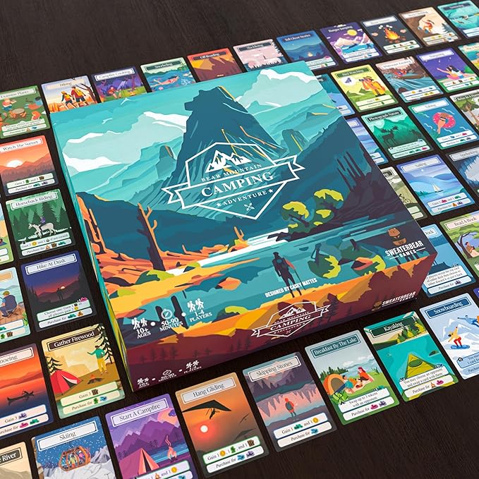 Bear Mountain Camping Adventure Board Game | Family Game for Young Camping Fans and Adults | Easy to Learn | Ages 10+ | for 1-4 Players | Perfect for Outdoor Enthusiasts