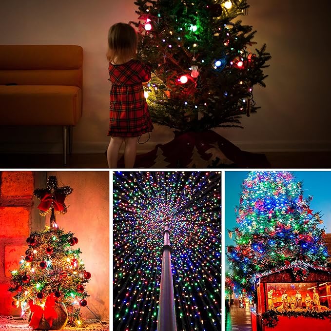 weillsnow 500 LED Multicolor Outdoor Christmas Lights, 164Ft Plug in Waterproof String Lights, 8 Modes with Memory for Outdoor Indoor Garden Halloween Christmas Decorations (Multicolor)