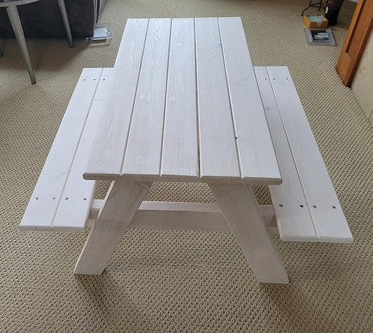 "Generic" Kids Picnic Table Made from Cedar Lumber (White)