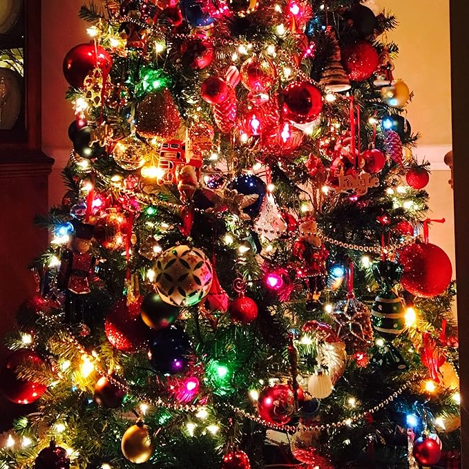 FUNPENY 164FT 500 LED Christmas Indoor Outdoor Decorative String Lights, 8 Modes Waterproof Green Wire LED Fairy Light for Xmas Party Wedding Garden Home Decoration (Multi-Colored)