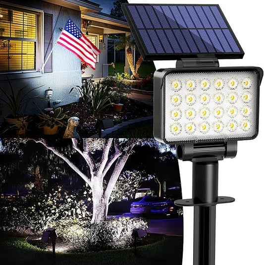 Solar Spot Lights Outdoor Waterproof for Flag, Tree, House, Garden, Yard, Landscape Spotlights for Accent Uplighting Halloween Christmas Decorations-1 Pack