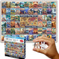 Think2Master Colorful Vintage World Destinations 250 Pieces Jigsaw Puzzle. Fun Educational Toy for Kids, School & Families. Great Gift for Ages 8+ Great Gift for Interested in Traveling 14.2” X 19.3”