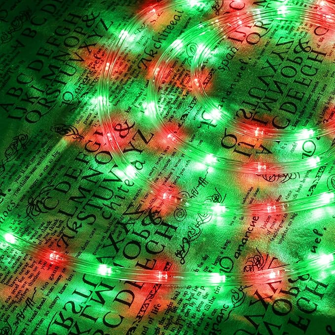 200ft LED Rope Lights Outdoor, 1440 LED Connectable and Flexible Tube Lights with 8 Modes, Waterproof LED Rope Lighting for Garden Patio Pool Bedroom PartyIndoor Outdoor Christmas Decor (Red & Green)