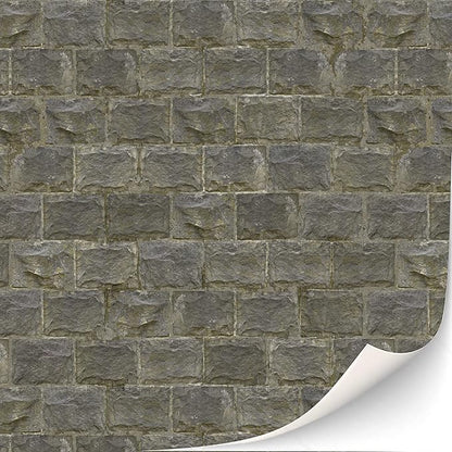 3 Sheets Self-Adhesive Wall Cladding for Dollhouse 1:12 Scale (Carved Rock Wall)