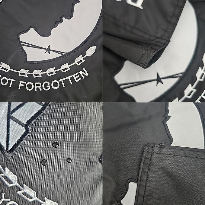 US Embroidered Pow Mia Garden Flag Double Sided 12x18 Inch Yard Lawn Garden Flags Banner Heavy Duty Vivid Color