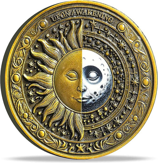 Sun and Moon Upon Awakening Sobriety Chip Phoenix Renewal AA Medallion - Ideal for Personal Growth and Motivation