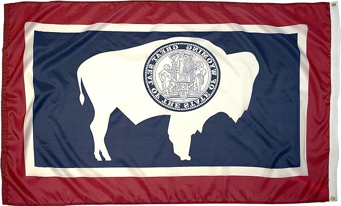 FlagSource Wyoming Nylon State Flag, Made in the USA, 3x5'