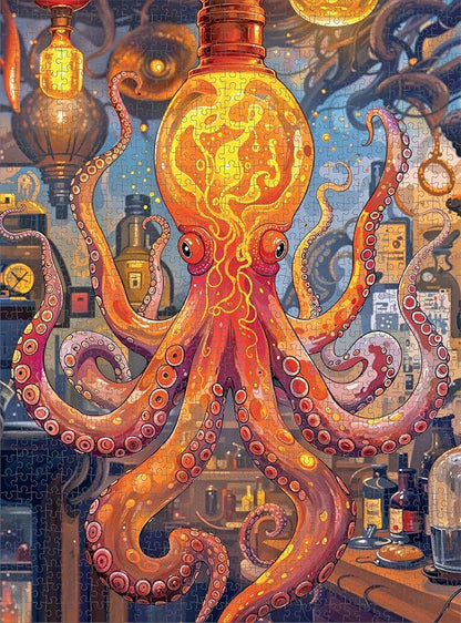 Cross & Glory - Octopus Alchemy: The Lava Experiment - 1000 Piece Jigsaw Puzzle for Adults | Science and Ocean Life Theme | Satin Finish | 20x27 Inches