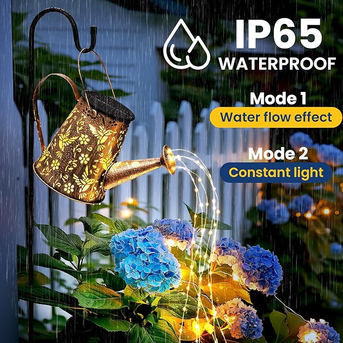 Solar Lights Outdoor Garden Decor, Large Lanterns Watering Can Lights Gardening Gifts for Mom Women Grandma Birthday, Hanging Lights Outdoor Decoration for Yard Porch Patio Backyard