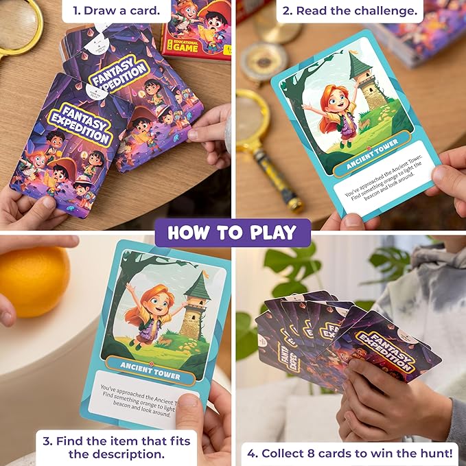 Fantasy Expedition – Immersive Indoor Scavenger Hunt Card Game for Kids Ages 4, 5, 6, 7, 8, 9 – Creative, Educational Gifts for Boys, Girls & Families