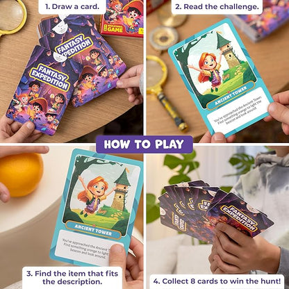Fantasy Expedition – Immersive Indoor Scavenger Hunt Card Game for Kids Ages 4, 5, 6, 7, 8, 9 – Creative, Educational Gifts for Boys, Girls & Families