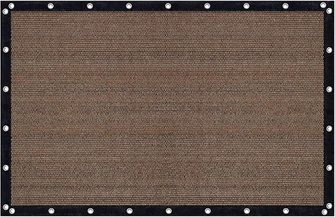 VICLLAX Shade Fabric Sun Shade Cloth Privacy Screen with Grommets for Patio Garden Pergola Cover Canopy 8x12 FT, Mocha