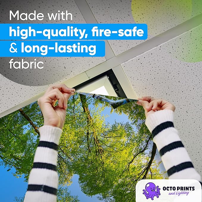 Fluorescent Light Covers for Ceiling Lights - 4 Seasons Magnetic Cover for Fluorescent Or LED Fixture - Must Haves Teacher Supplies - Classroom, Home, Office Cubicle Decor - Filters Overhead Lighting