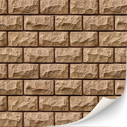3 Sheets Self-Adhesive Wall Cladding for Dollhouse 1:12 Scale (Historical Sandstone)