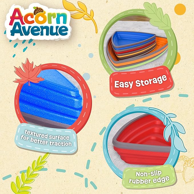 Kids Balance Stepping Stones (6 Pack), Non-Slip, Gross Motor Skills & Indoor/Outdoor Play, Jumping Stones Steps Stones, Obstacle Course Coordination Game Toys for Ages 3+