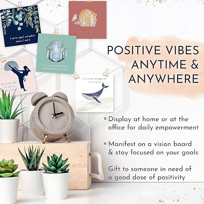 RYVE 52 Positive Affirmation Cards for Women – Mindfulness Prompts with Inspirational Quotes for Daily Motivation & Meditation – Inspirational and Daily Affirmations Cards, Inspirational Gifts