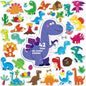 42PCS Dinosaur Jelly Stickers, Thick Window Door Clings Removable Reusable Gel Clings Decals for Kids Toddlers Adults Home Classroom Nursery Animal Theme Party Supplies (Not Edible)