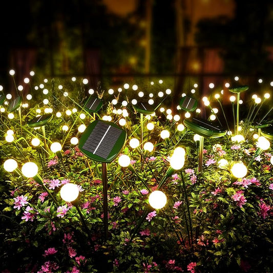 AOSEA Solar Outdoor Waterproof Pathway Lights - Fairy Lights Sway by Wind for Outside, Firefly Lights for Patio, Garden, Yard, Walkway, Sidewalk